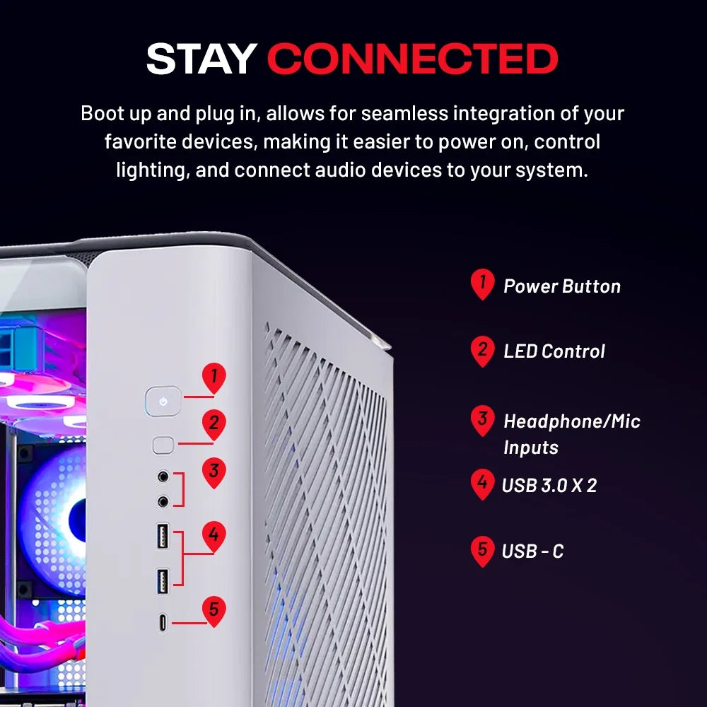 Skytech King 95 Gaming PC Desktop AMD Ryzen 7 7800X3D NVIDIA Geforce RTX 5070 Ti 1TB Gen4 Nvme SSD 32GB DDR5 RAM, AIO Liquid Cooling Windows 11