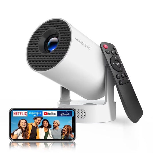 Projector, 4K 1080P Support with Wifi 6 & BT 5.4, 5W Soundbase Speaker, Auto Keystone, Mini Projector Portable for Home & Outdoor Movies Hy300Pro+