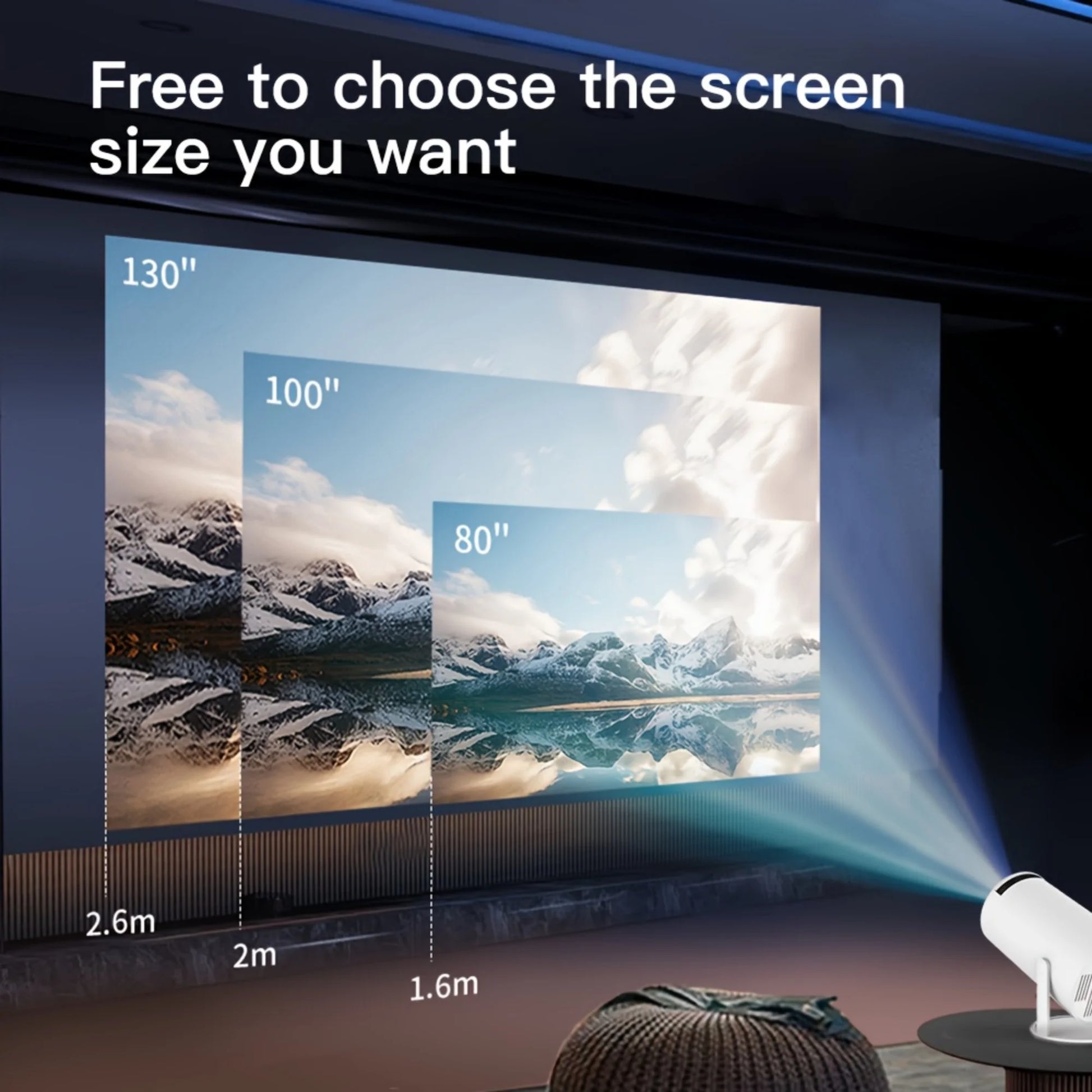Mini Projector - Home Theater Portable 5G Wifi 4K 1080P Support, Smart for Movies Compatible with Phone