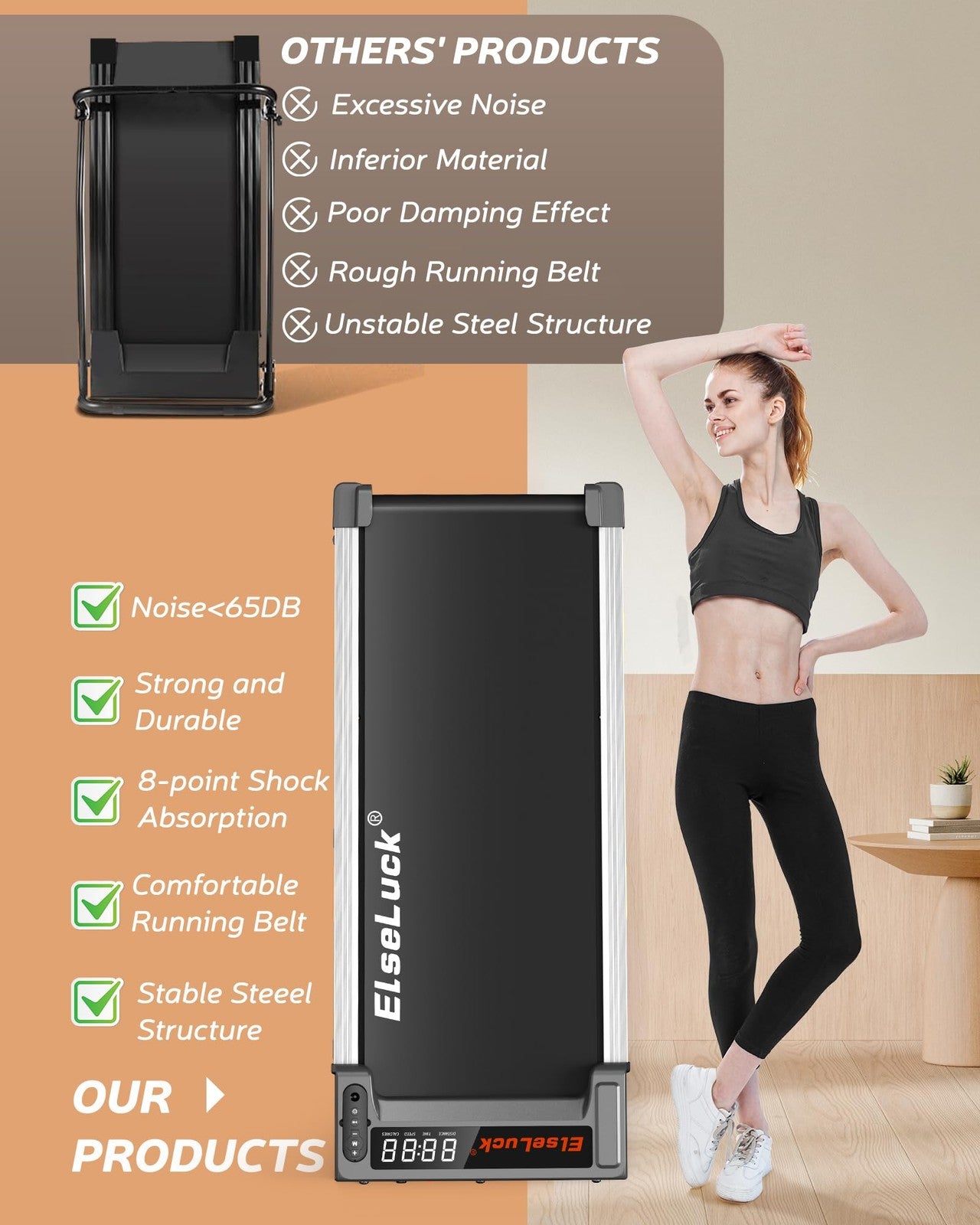 Mini Walking Jogging Machine: 3-In-1 Walking Pad with Incline, 2.5HP for Home