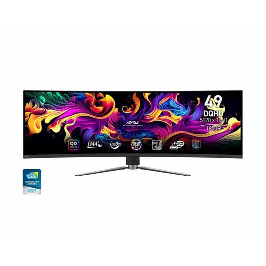 MPG 491CQP QD-OLED, 49 Curved Gaming Monitor, 5120 X 1440 (DQHD), OLED 0.03Ms Response Time, 144Hz, True Black HDR 400, HDMI, DP Port