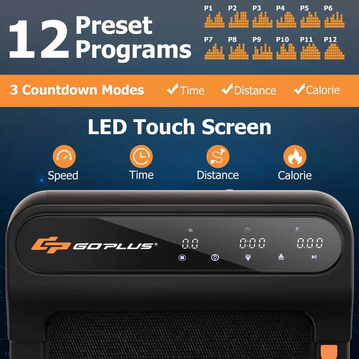Costway Walking Pad under Desk Treadmill with Watch Remote LED Touch Screen for Home/Office