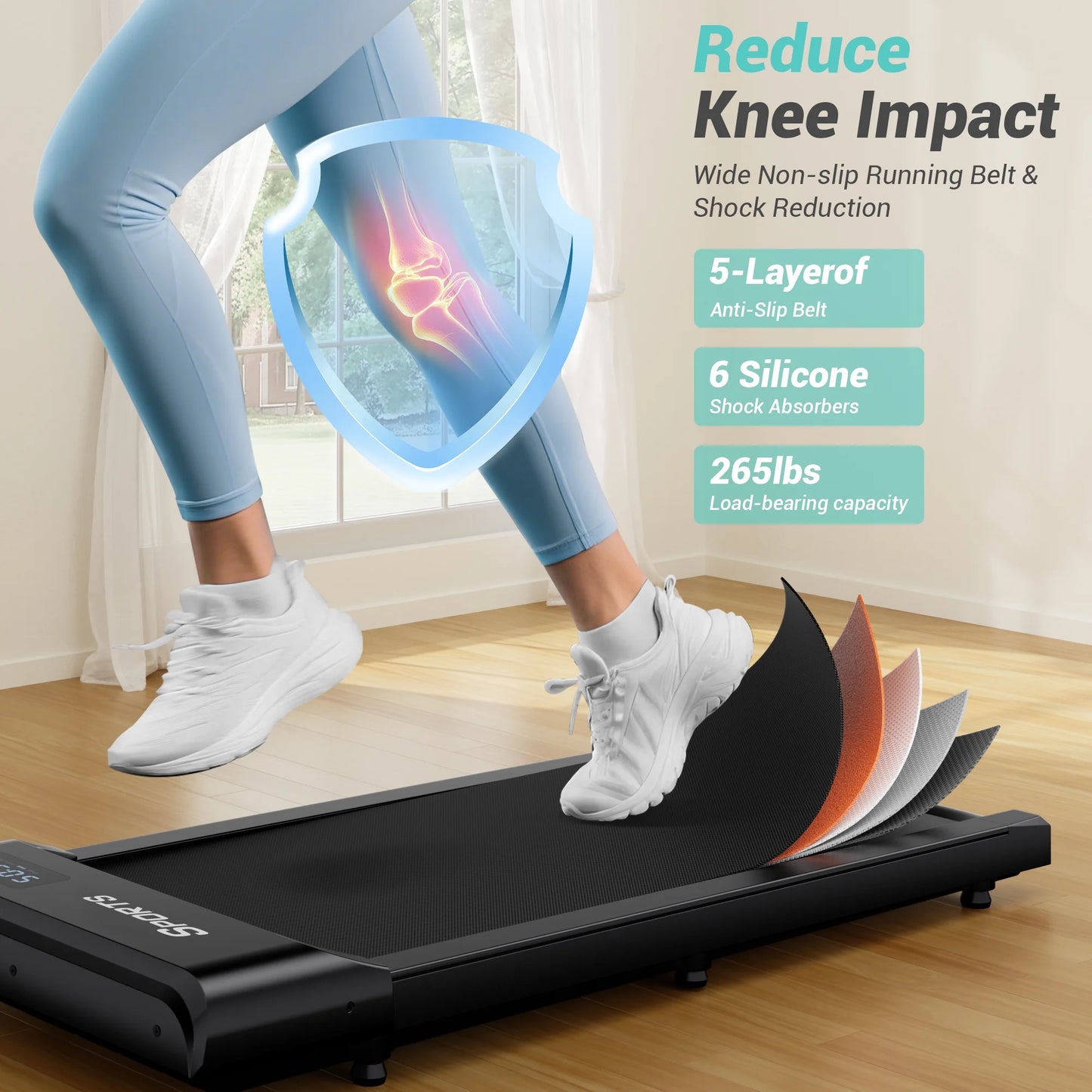 Walking Pad with 10% Incline,Walking Pad Treadmill for Home Office,2.5 HP under Desk Treadmill with LED Display & Remote,265 Lbs Capacity