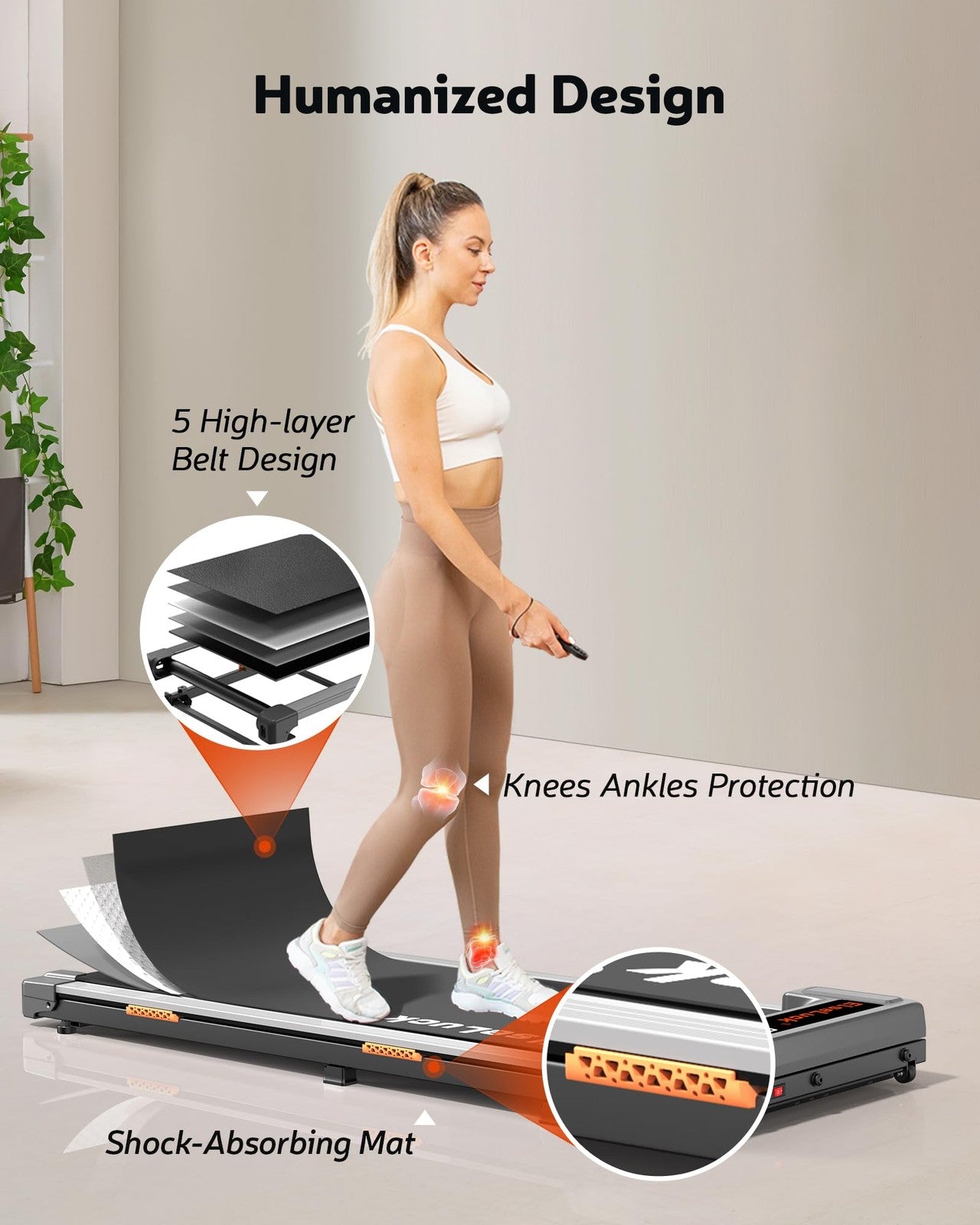 Mini Walking Jogging Machine: 3-In-1 Walking Pad with Incline, 2.5HP for Home