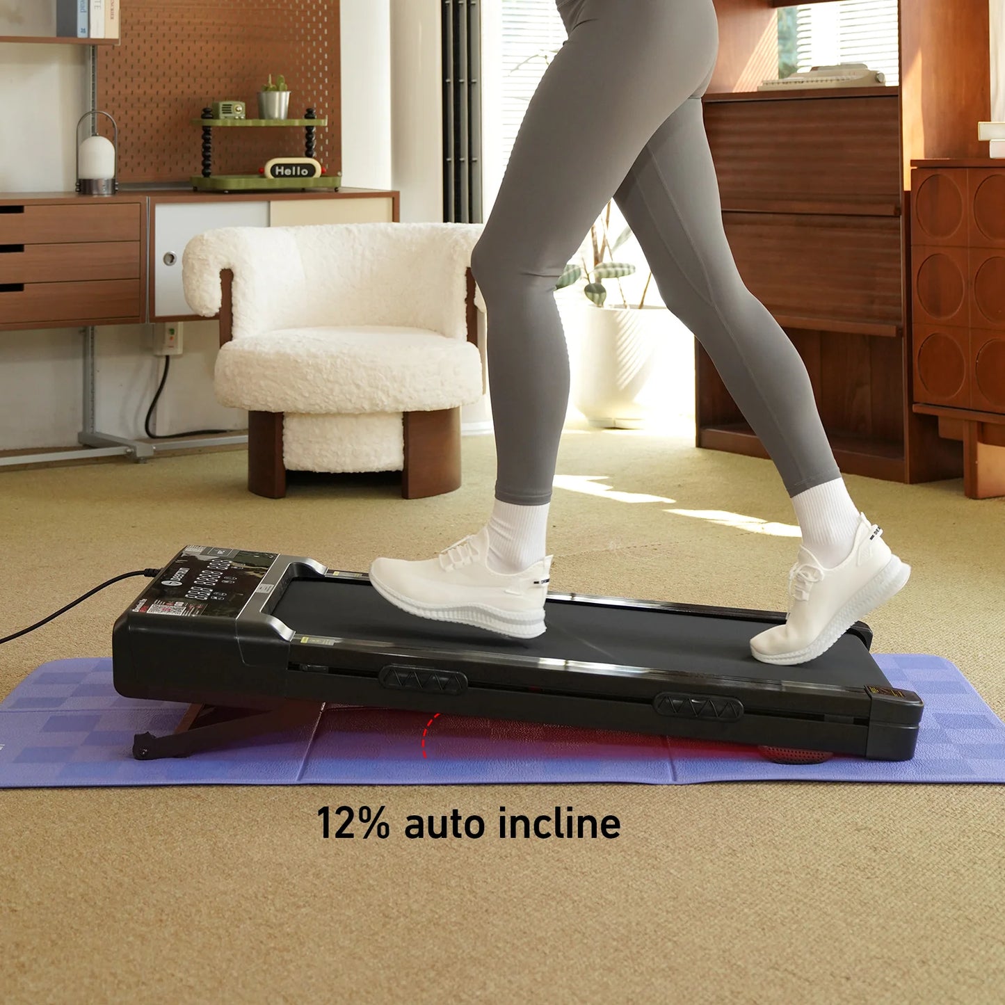 Deerrun Z10 12% Auto Incline Smart Walking Pad Treadmill with Remote Control