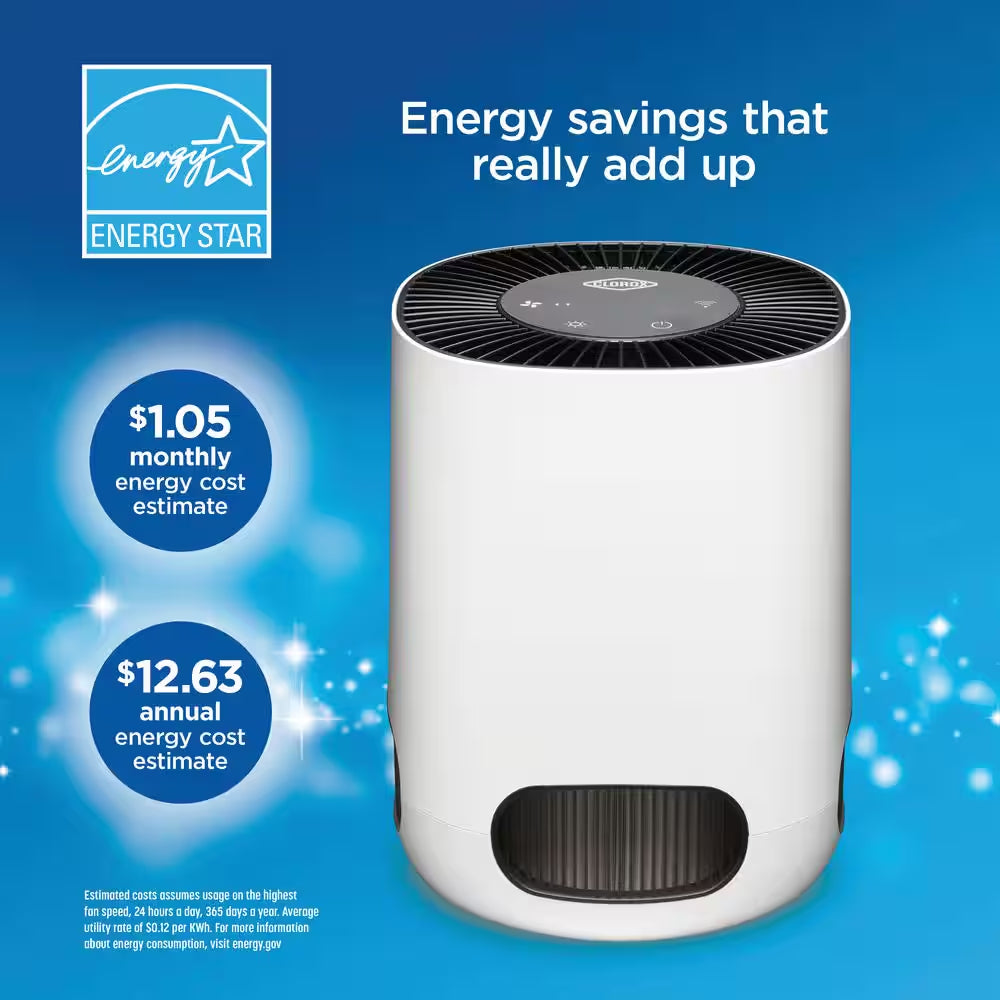 Tabletop Smart 200 Sq. Ft. True HEPA Air Purifier in White