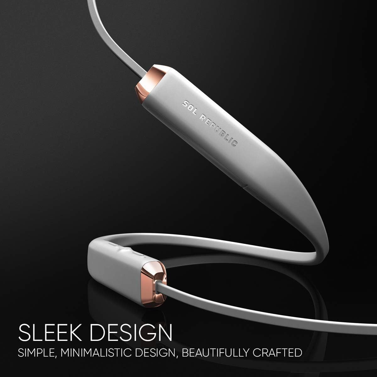 Shadow Bluetooth Wireless Noise Cancelling Neckband Headphones, Grey/Rose Gold