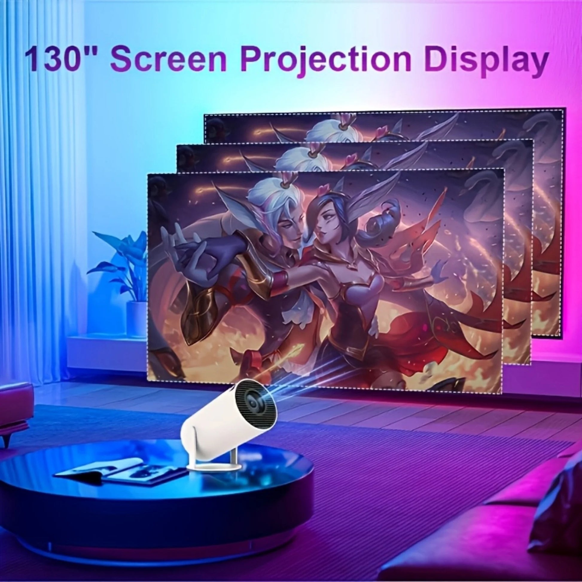 Mini Projector - Home Theater Portable 5G Wifi 4K 1080P Support, Smart for Movies Compatible with Phone