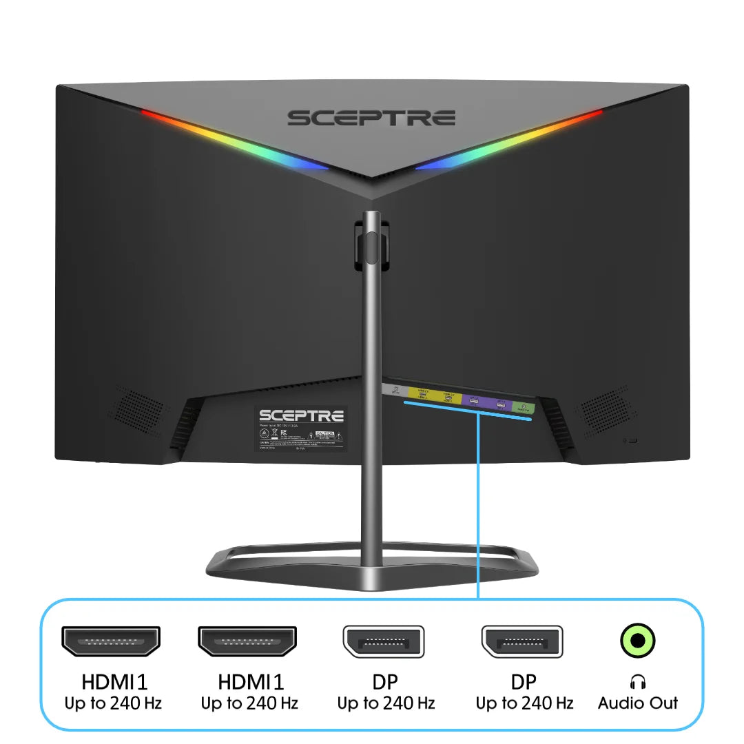 Curved 24.5-Inch Gaming Monitor up to 240Hz 1080P R1500 1Ms Displayport X2 HDMI X2 Blue Light Shift Build-In Speakers, Machine Black 2023 (C255B-FWT240)