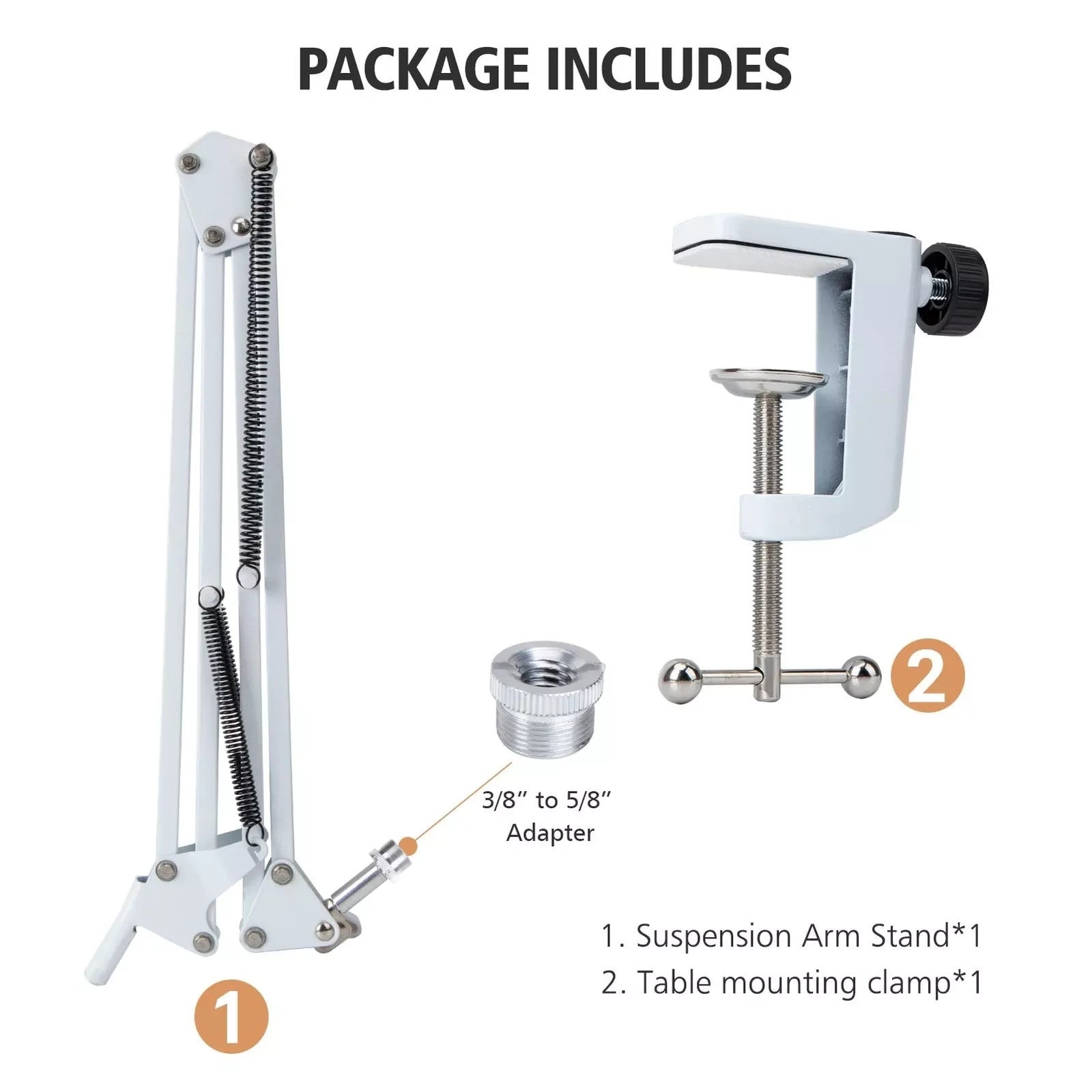 White Boom Arm for Fifine AM8 - Mic Arm Compatible with Fifine Microphone