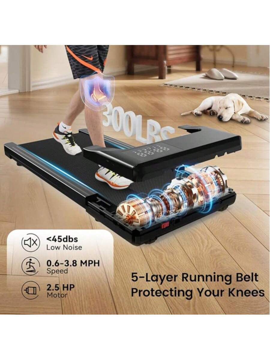 2 In1 Walking Pad 300Lbs Capacity, under Desk Treadmill, for Home/Office