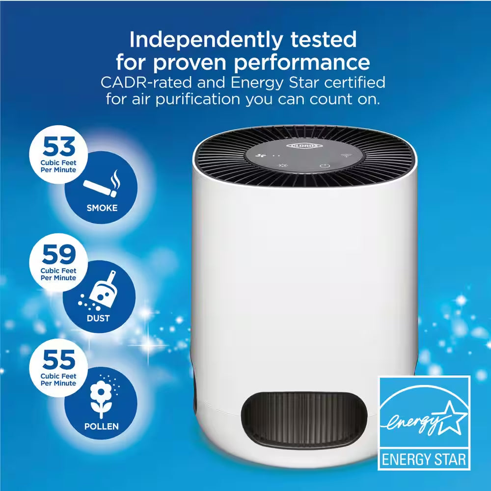 Tabletop Smart 200 Sq. Ft. True HEPA Air Purifier in White