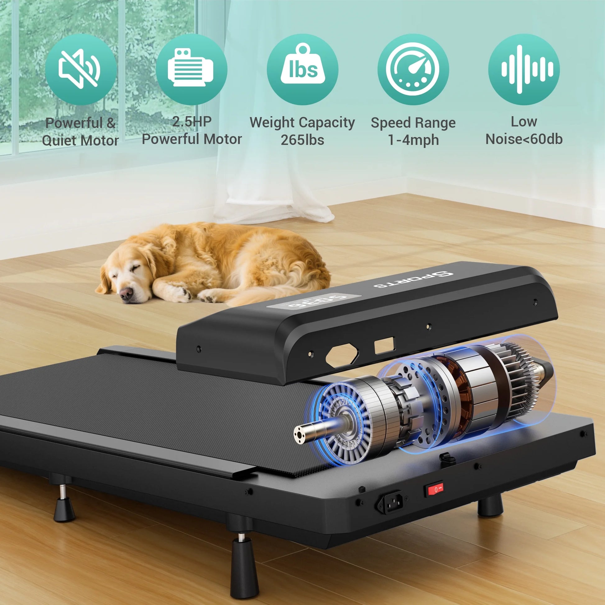 Walking Pad with 10% Incline,Walking Pad Treadmill for Home Office,2.5 HP under Desk Treadmill with LED Display & Remote,265 Lbs Capacity