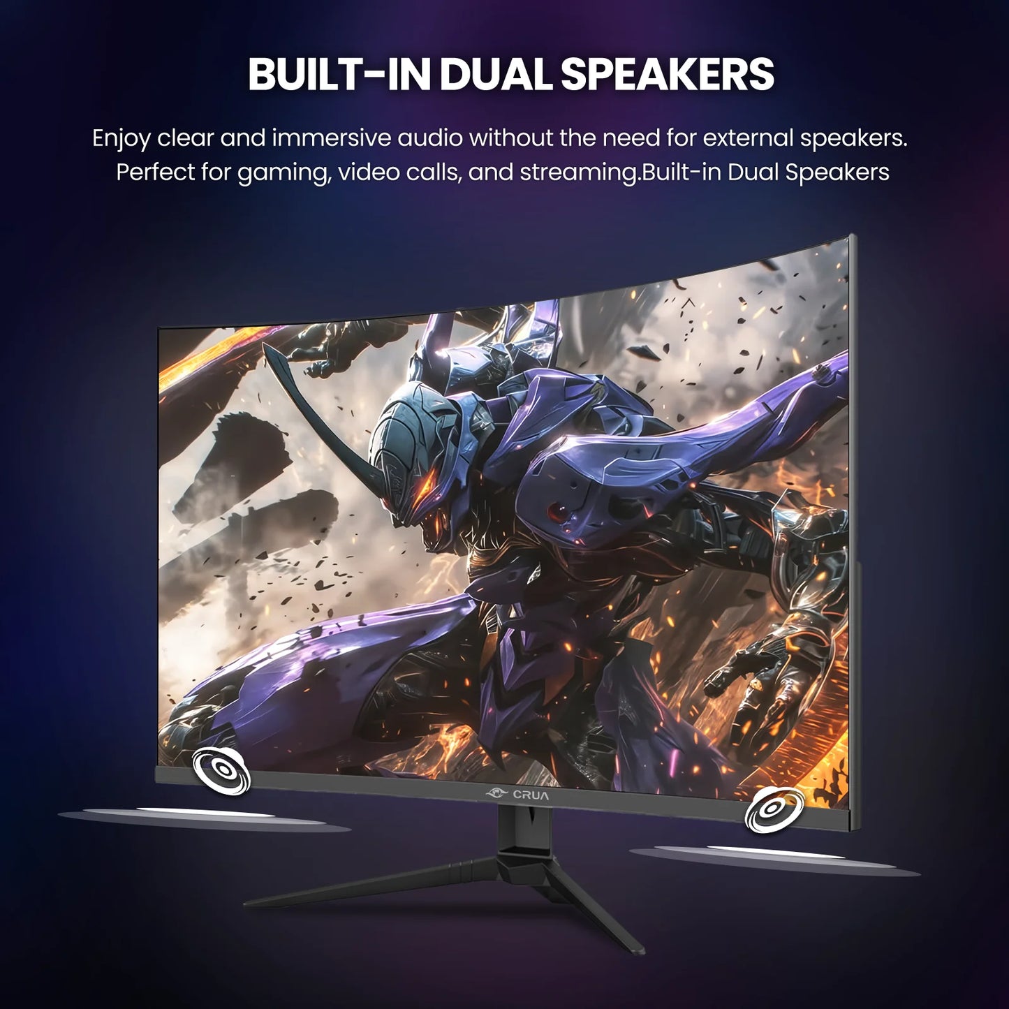 27" 2K 180Hz Curved Gaming Monitor,Qhd (2560 X 1440P) 1800R ,120% Srgb,Freesync,Dp& HDMI Ports, Black