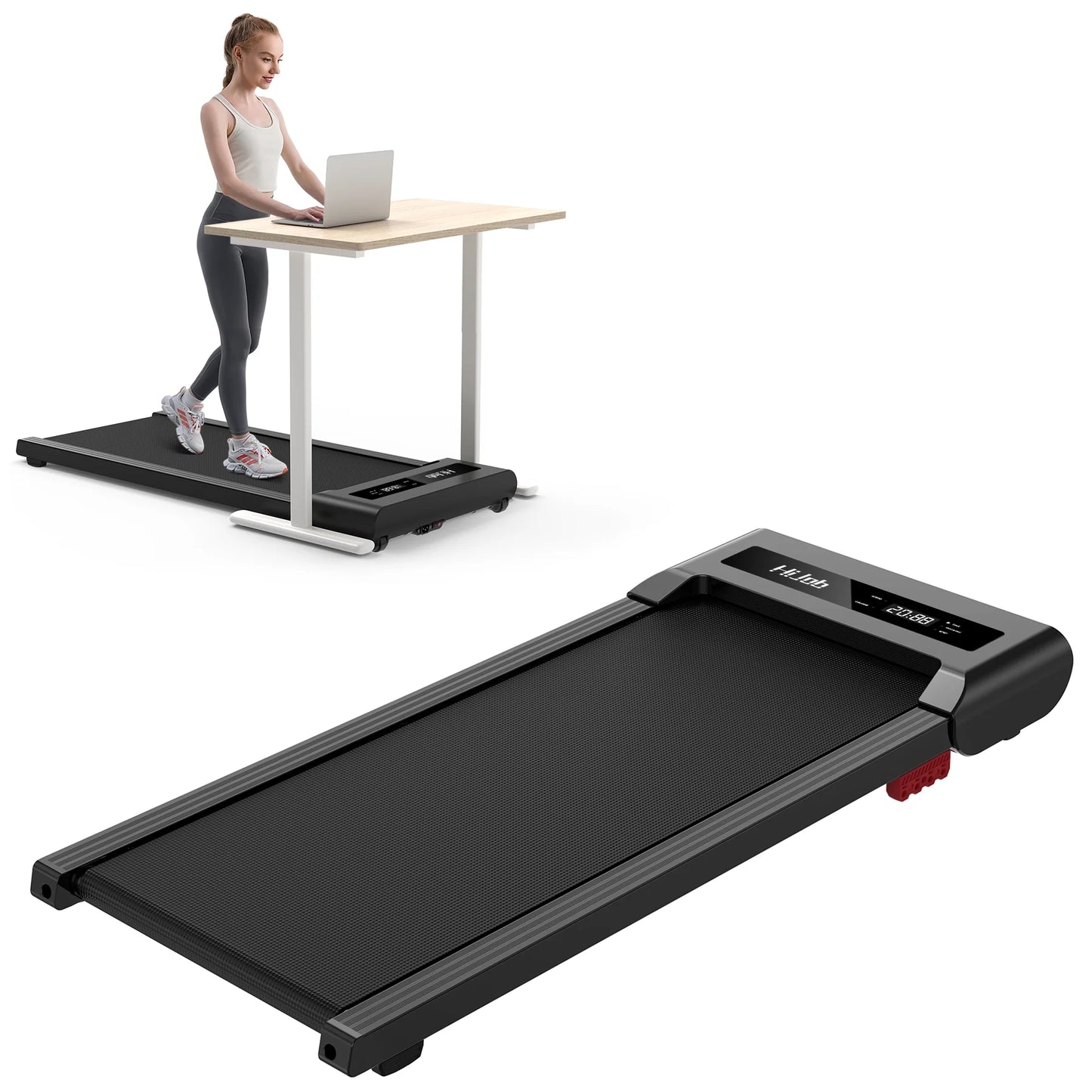 Walking Pad, under Desk Treadmill 300 Lb Capacity with LED Display for Home Office Walking/Running
