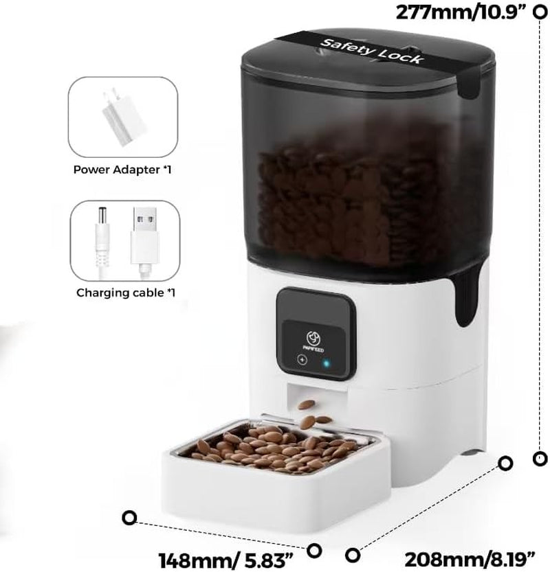 Smart Automatic Cat Feeder 6L, Wifi Pet Food Dispenser W/ APP & Alexa Control