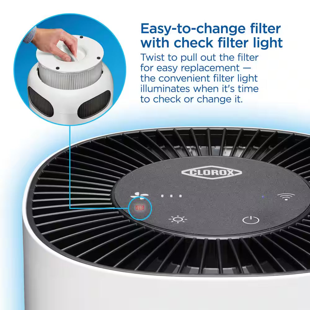 Tabletop Smart 200 Sq. Ft. True HEPA Air Purifier in White