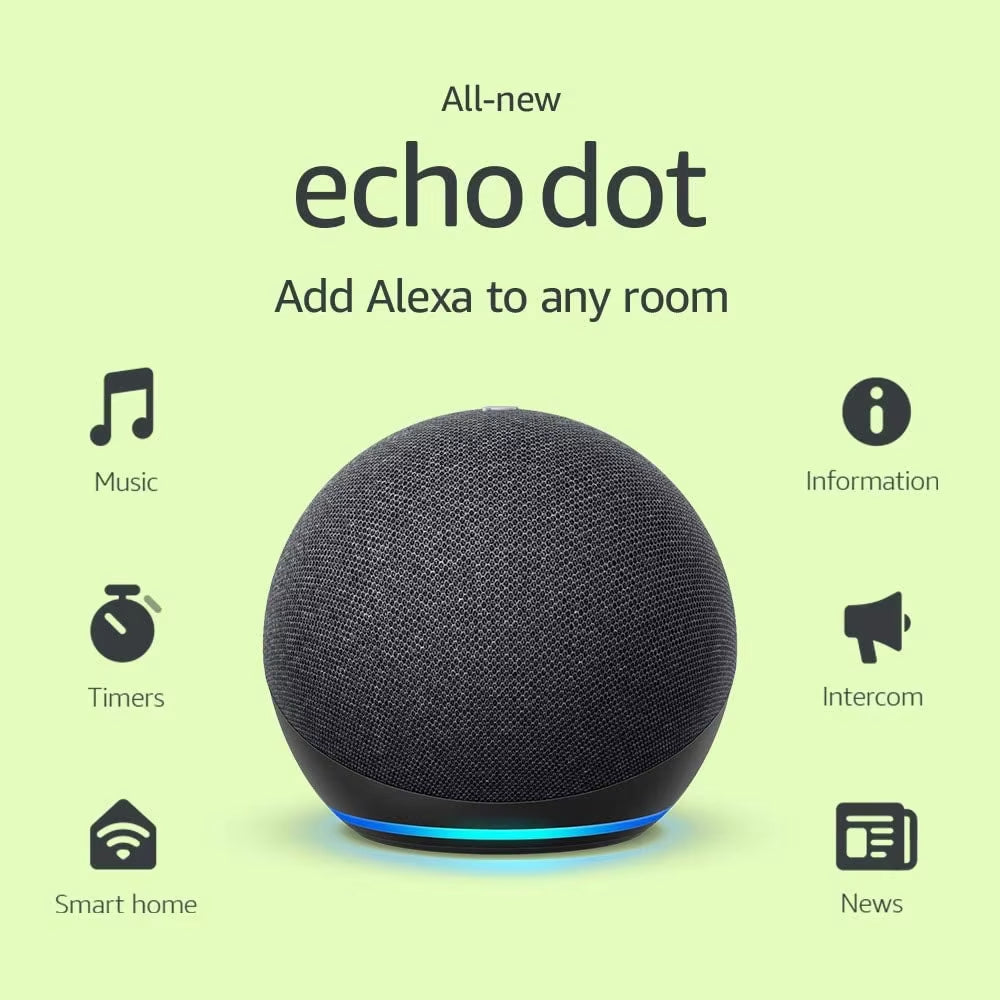 Best Seller Original Echo Dot 5Th Gen Smart Speaker Bundle Alexa Voice Google Assistant Wireless Clock Outdoor Portable