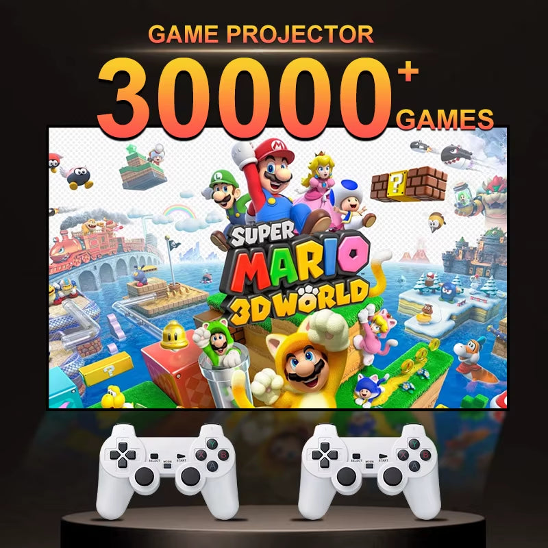 Android 11 Gaming Projector P30MAX 64GB TF Card Wireless Gaming Controller Dual WIFI 1280*720P Home Theater Portable Projector