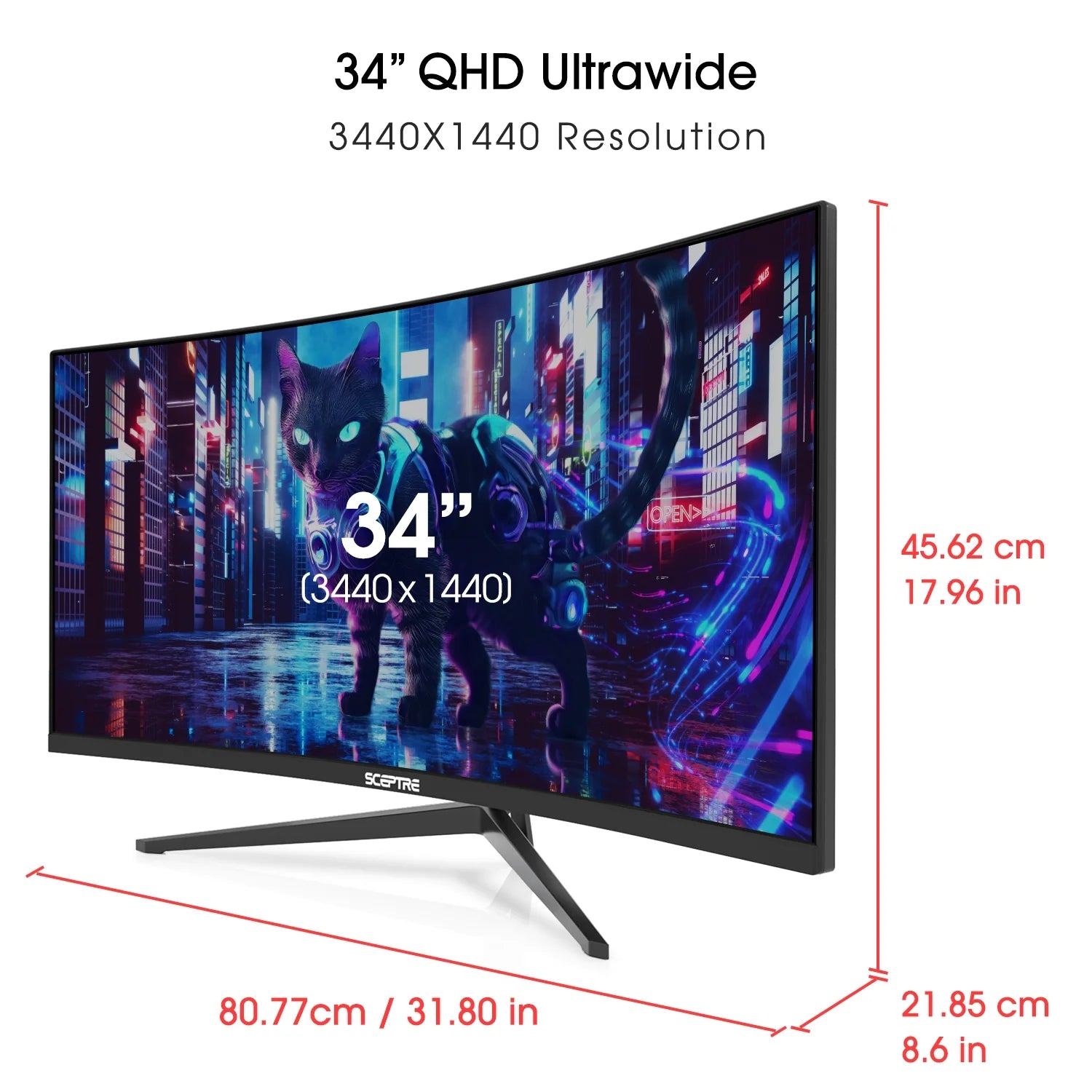 New 34-Inch Curved Gaming Monitor 3440 X 1440 180Hz DP HDMI Build-In Speakers 2026