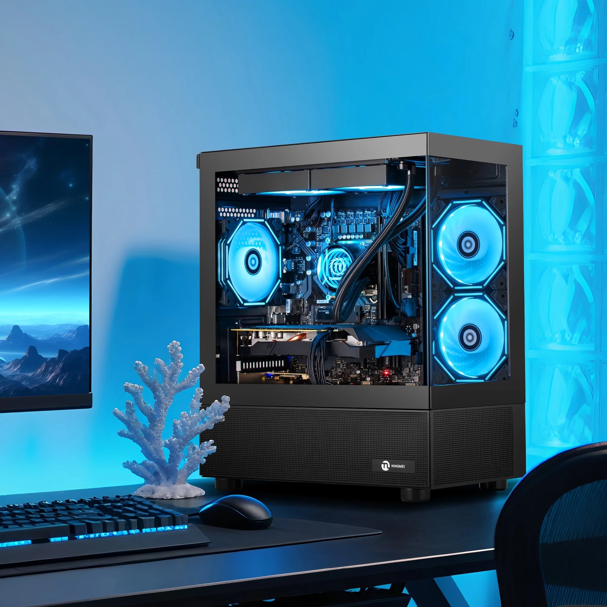 Gaming PC AMD Ryzen 7 5700X NVIDIA RTX 5060 Ti 32GB RAM 1TB SSD Wifi PC Gaming Black