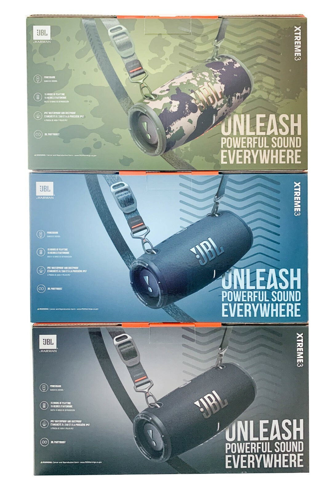 New JBL Xtreme 3 Portable Waterproof Wireless Bluetooth Speaker - Black, Colors