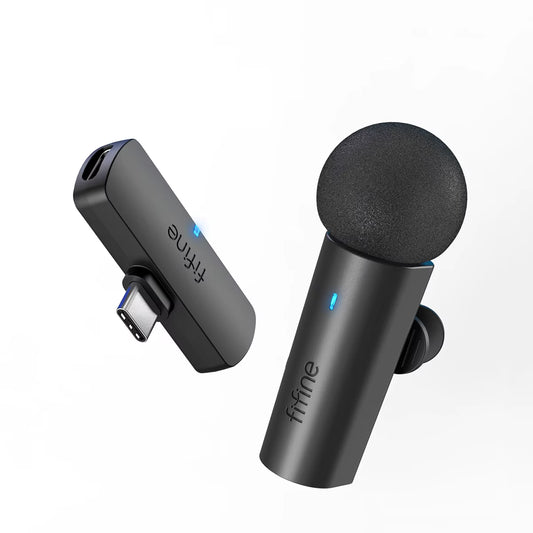 Wireless Lavalier Recording Microphone,Type-C Mini MIC for Mobile Phone/Tablet/Laptop,Live Streams/Vlog/Interview-M6