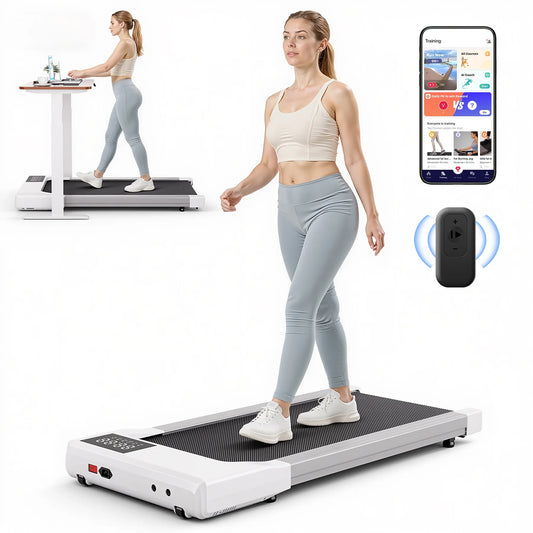 Walking Pad 300Lb,Under Desk Treadmillwith Remote Control ,2 in 1 Portable Walking Pad Treadmill for Home/Office/Exercise/Fitness Workout(White)