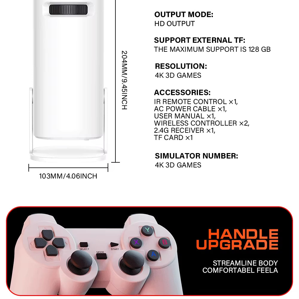Android 11 Gaming Projector P30MAX 64GB TF Card Wireless Gaming Controller Dual WIFI 1280*720P Home Theater Portable Projector