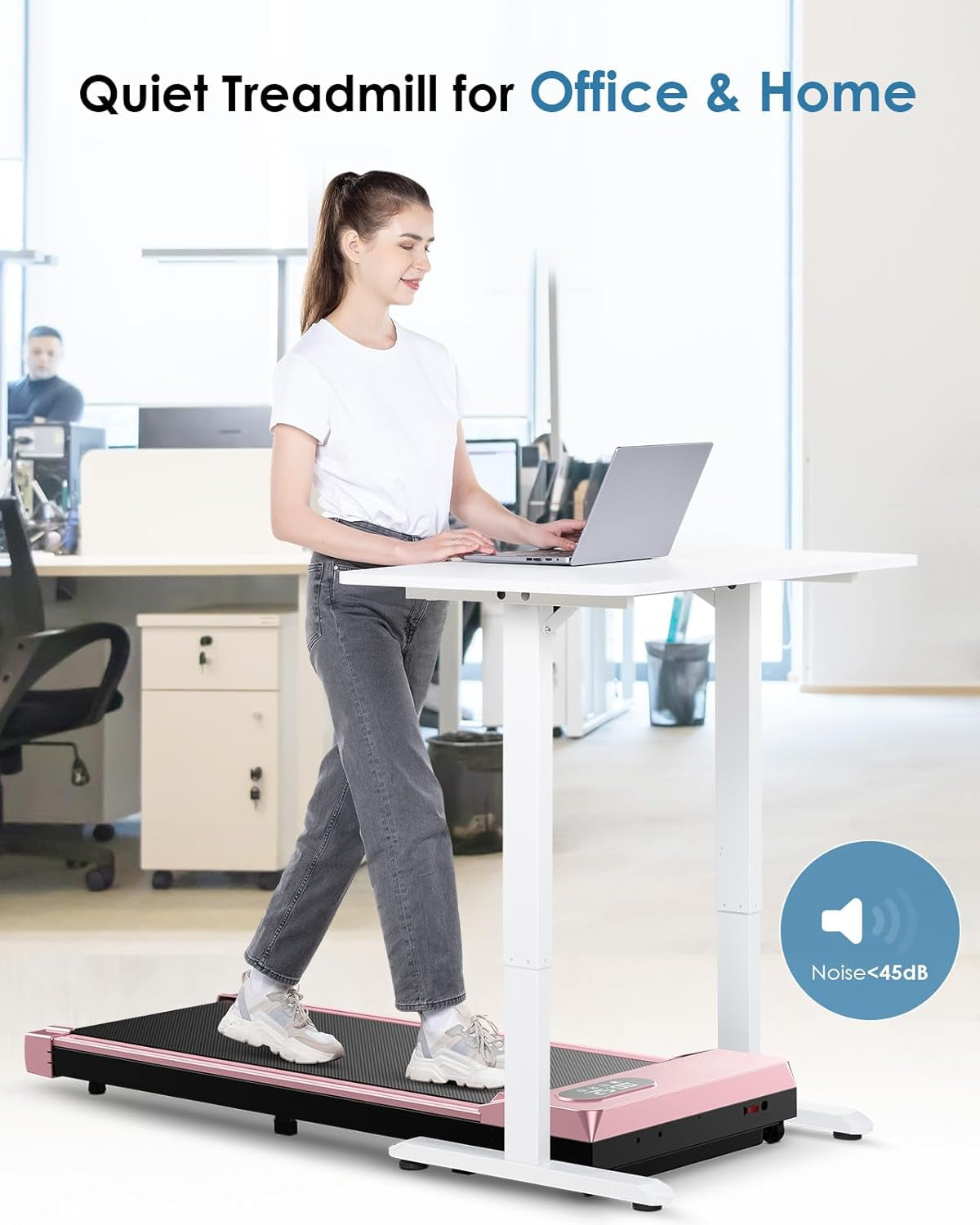 Walking Pad Treadmill with Incline, 5% Incline & 5MPH under Desk Portable Treadmill for Home Office, Compact & Small, Ultra Quiet with 300+ Lb Capacity