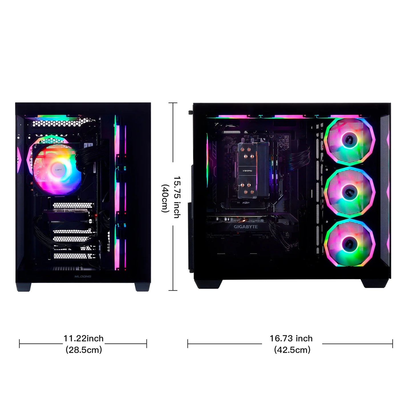 PC Gamer Gaming Desktop, AMD Ryzen 5 5500, Radeon RX 6600 8GB, 16GB DDR4, 1TB SSD, Black, WIFI, Windows 11 Home