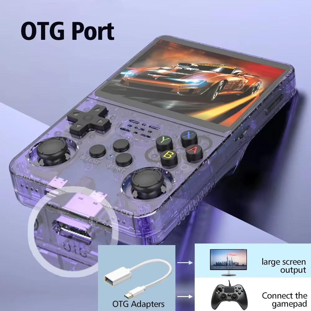 Portable R36S 128GB Handheld Game Console Linux System 3.5 Inch IPS Screen Pocket Video Player for MAME/N64/PS1 /CPS1/CPS2/CPS