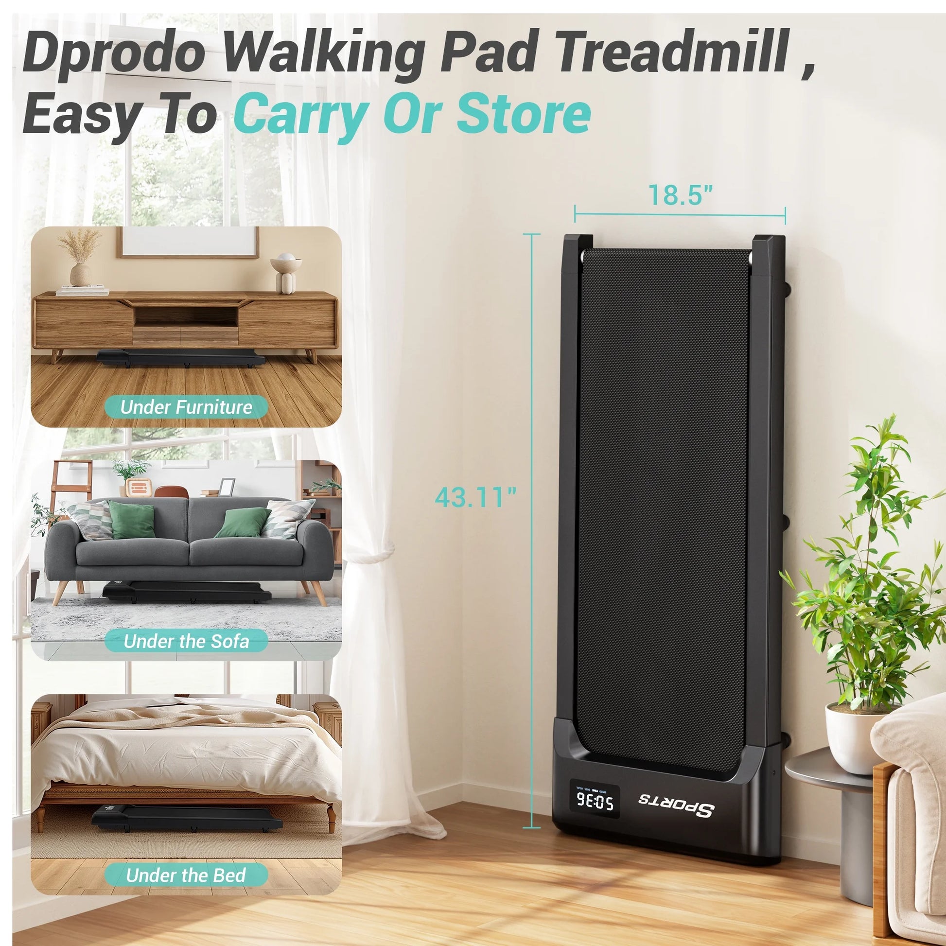Walking Pad with 10% Incline,Walking Pad Treadmill for Home Office,2.5 HP under Desk Treadmill with LED Display & Remote,265 Lbs Capacity