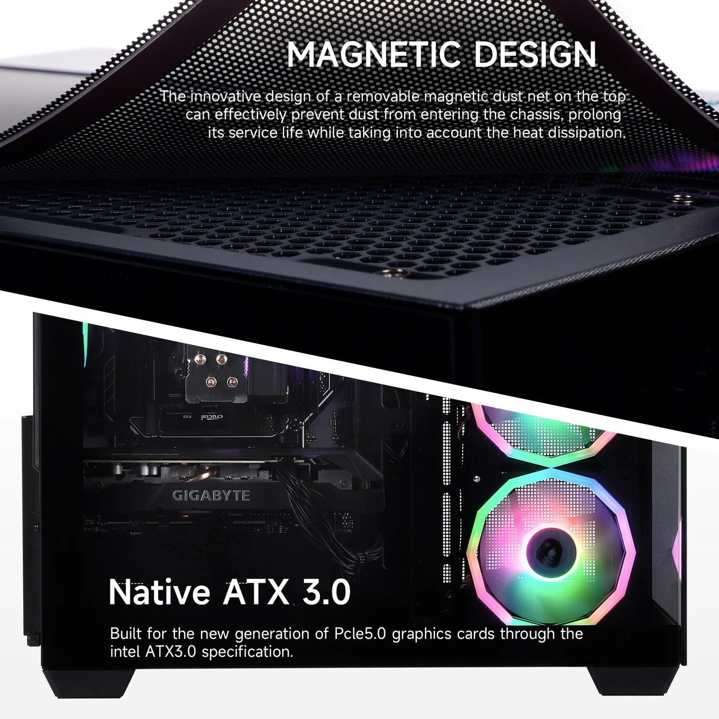 PC Gamer Gaming Desktop, AMD Ryzen 5 5500, Radeon RX 6600 8GB, 16GB DDR4, 1TB SSD, Black, WIFI, Windows 11 Home