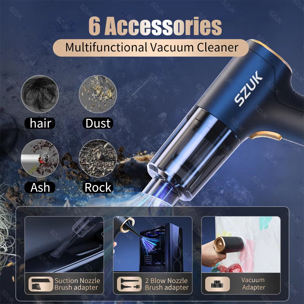 2025 Car Vacuum Cleaner New Mini Vacuum Cleaner Strong Suction Wireless Portable Cleaner Handheld Vacuum Cleaner for Car