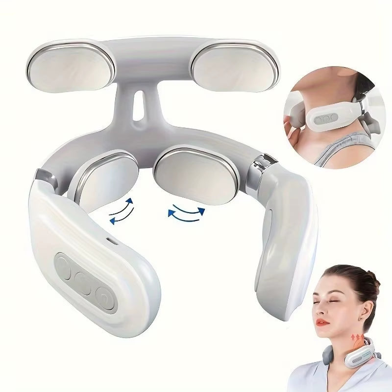 Portable Neck Massager for Neck Pain, Intelligent Portable Neck Massager with Heat Function, USB Charging Neck Relax Massager