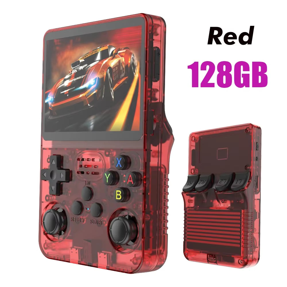 Portable R36S 128GB Handheld Game Console Linux System 3.5 Inch IPS Screen Pocket Video Player for MAME/N64/PS1 /CPS1/CPS2/CPS
