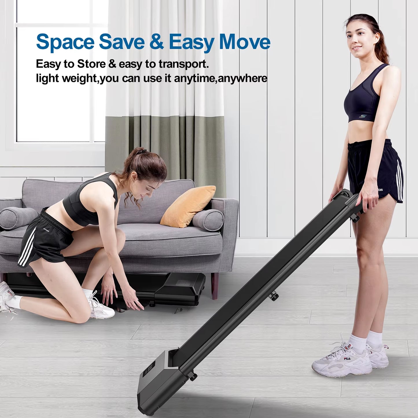 350Lbs Treadmill for Home 2.5HP Treadmills Walking Pad LCD Digital Data Display 2In1 Walking Running Fitness Exercise Machine