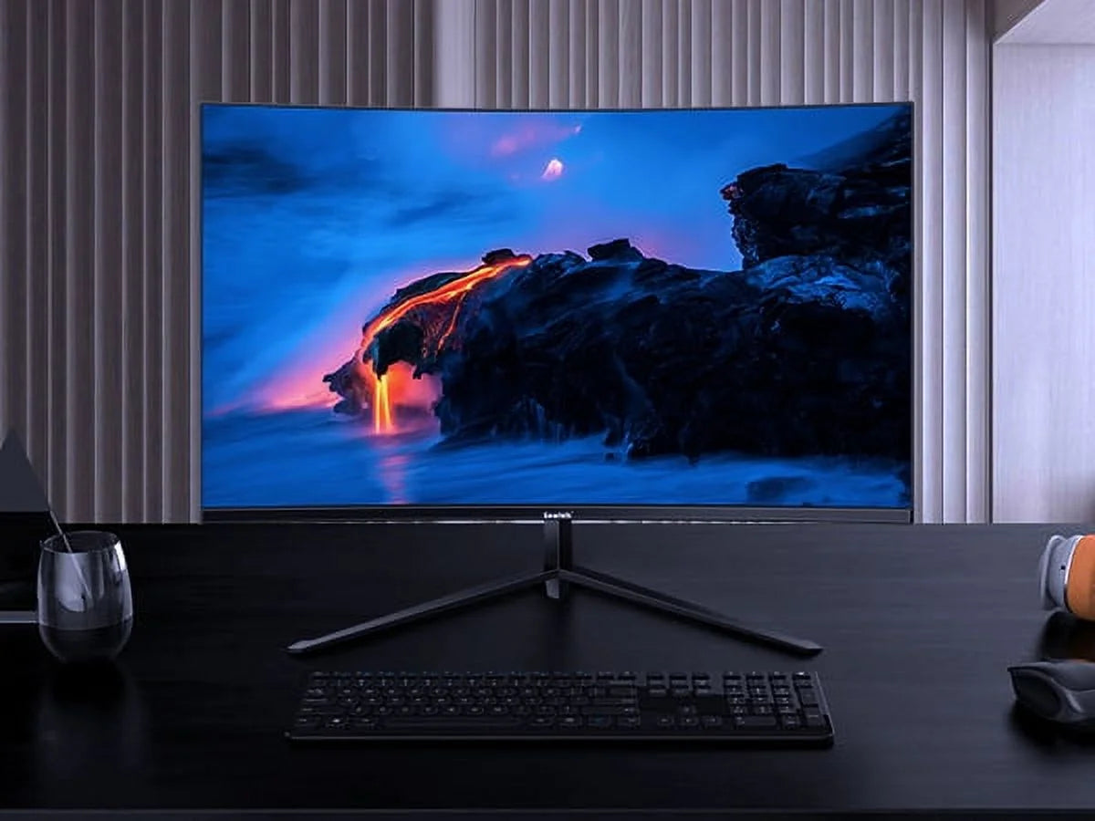 27" Curved Monitor, FHD 1080P 75Hz 1800R Ultra-Thin Bezel-Less VA Display HDMI VGA Port, Computer Monitor
