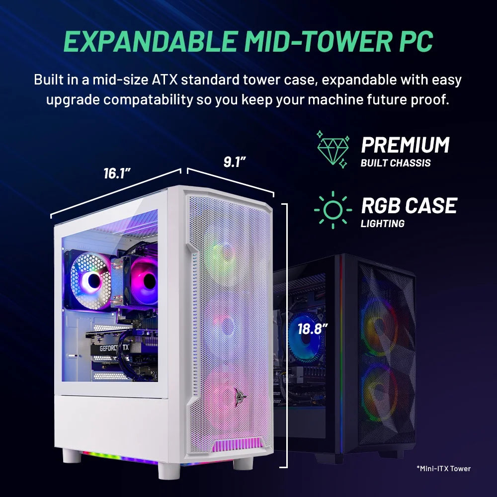 Skytech Archangel Gaming PC Desktop Intel Core I5 14400F NVIDIA Geforce RTX 5060 1TB Nvme SSD 16GB DDR5 RAM Windows