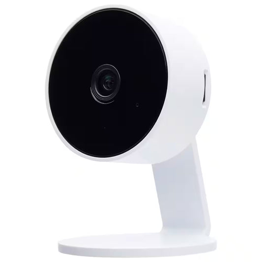 Starfish Wireless Smart Indoor Plug-In Security Camera with Color Night Vision Two-Way Talk, White