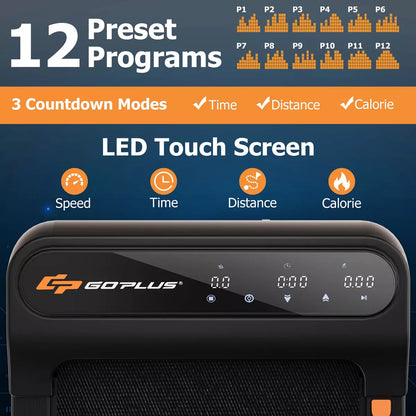 Costway Walking Pad under Desk Treadmill with Watch Remote LED Touch Screen for Home/Office