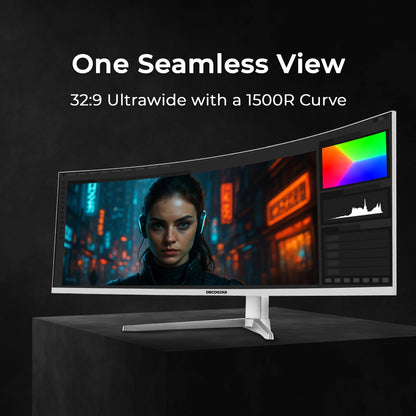 49" 5K2K White Curved Ultrawide Monitor with 65W USB-C, HDR, 120Hz, 1 Ms MPRT