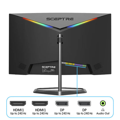 Curved 24.5-Inch Gaming Monitor up to 240Hz 1080P R1500 1Ms Displayport X2 HDMI X2 Blue Light Shift Build-In Speakers, Machine Black 2023 (C255B-FWT240)