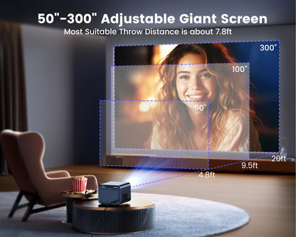 [Netflix Certified & Dolby Audio]  4K Projector with Wifi and Bluetooth, 700ANSI Lumens, Auto Focus & 6D Keystone, Built-In Streaming Apps, Outdoor & Home Theater Movies