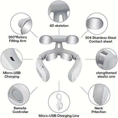 Portable Neck Massager for Neck Pain, Intelligent Portable Neck Massager with Heat Function, USB Charging Neck Relax Massager