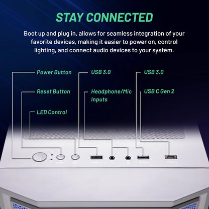 Skytech Archangel Gaming PC Desktop Intel Core I5 14400F NVIDIA Geforce RTX 5060 1TB Nvme SSD 16GB DDR5 RAM Windows