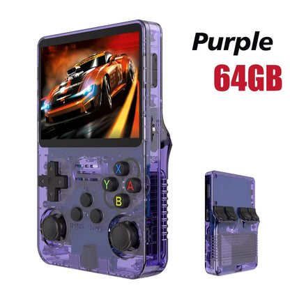 NEW Red R36S 128GB Retro Handheld Video Game Console Linux System 3.5 Inch IPS Screen Portable Pocket 64GB Gaming Boys Gift