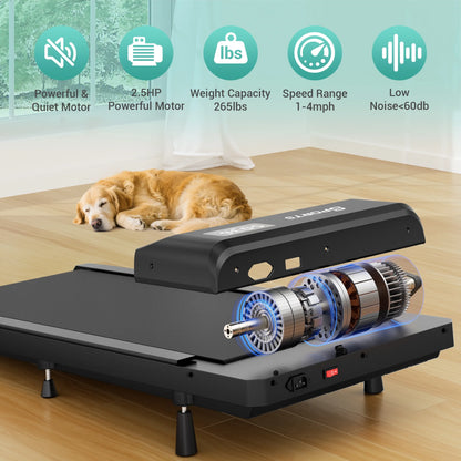 Walking Pad with 10% Incline,Walking Pad Treadmill for Home Office,2.5 HP under Desk Treadmill with LED Display & Remote,265 Lbs Capacity