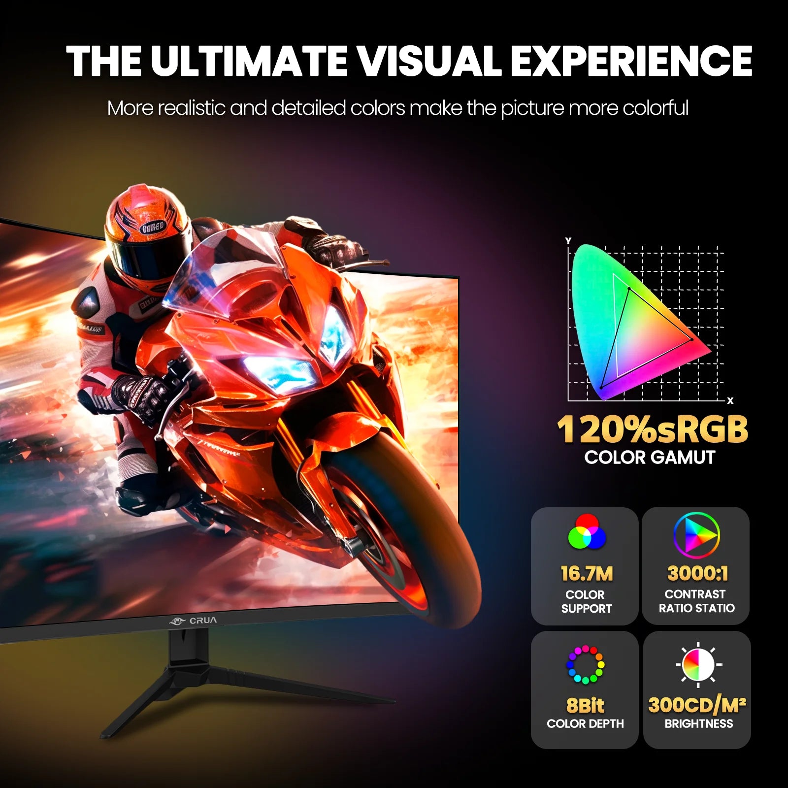 27" 2K 180Hz Curved Gaming Monitor,Qhd (2560 X 1440P) 1800R ,120% Srgb,Freesync,Dp& HDMI Ports, Black